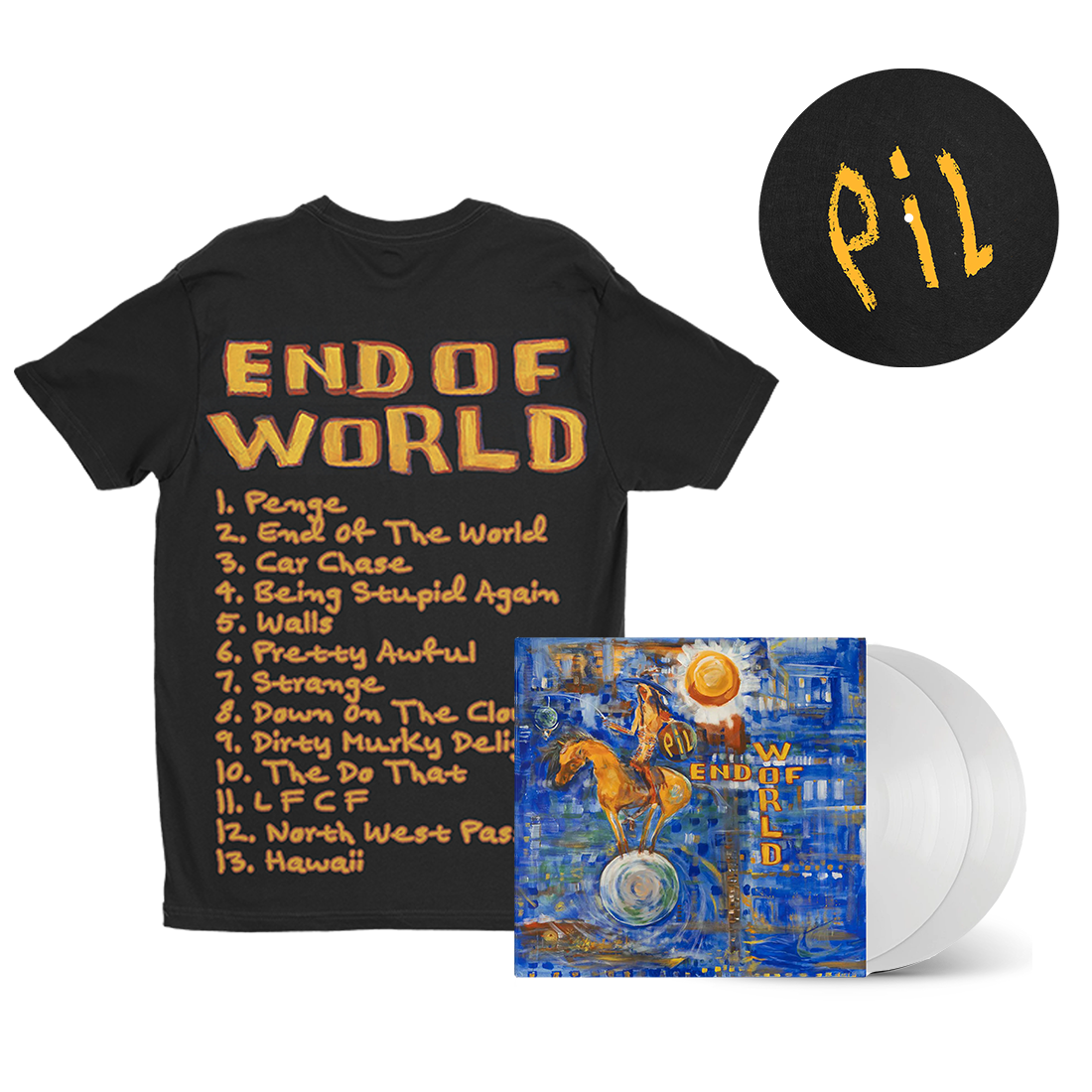 End Of World: Limited Solid White Vinyl 2LP + End of World Slipmat + End of World Tee I